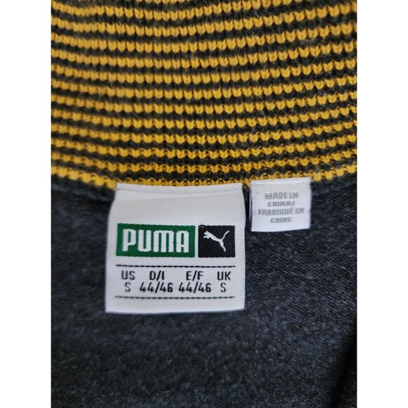 PUMA Men's Gray Striped 1/4 Zip Long Sleeve Mock Neck Golf Sweater Size Small - Picture 6 of 10